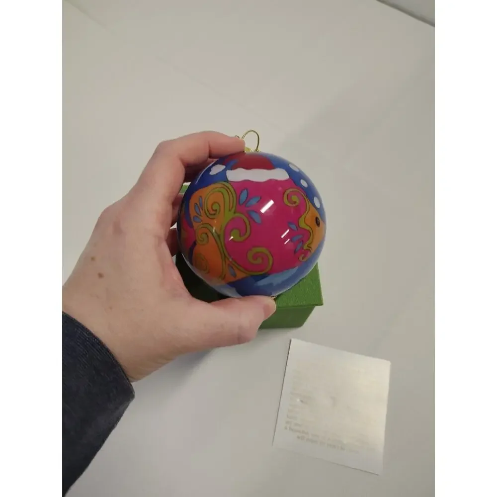 Pier 1 Li Bien Tropical Seahorse Kissing Fish Glass Ball Christmas Ornament 2008